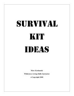 Survival Kit Ideas Pocket Book - Mors Kochanski - Nature Alivebooks